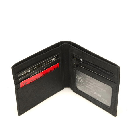 Arthur et Aston Oscar Italian Wallet in Black Leather