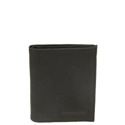 Arthur et Aston Oscar Vertical Wallet 2 Flaps in Black Leather
