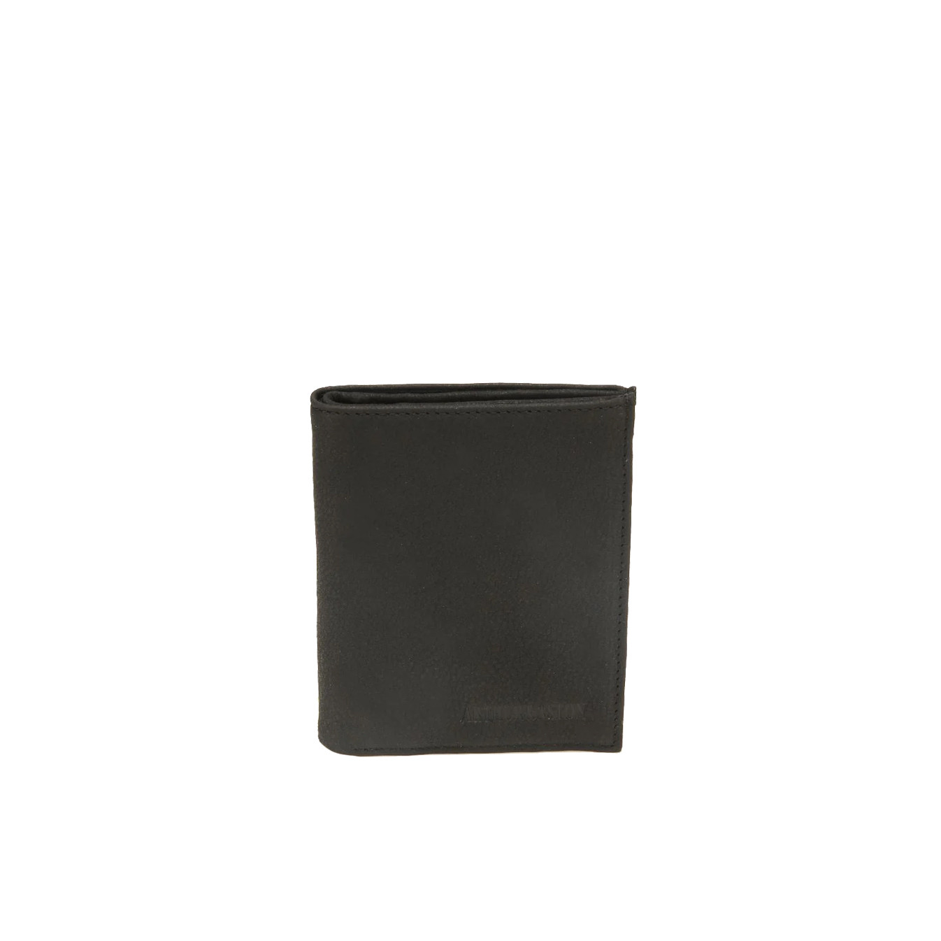Arthur et Aston Oscar Vertical Wallet 2 Flaps in Black Leather