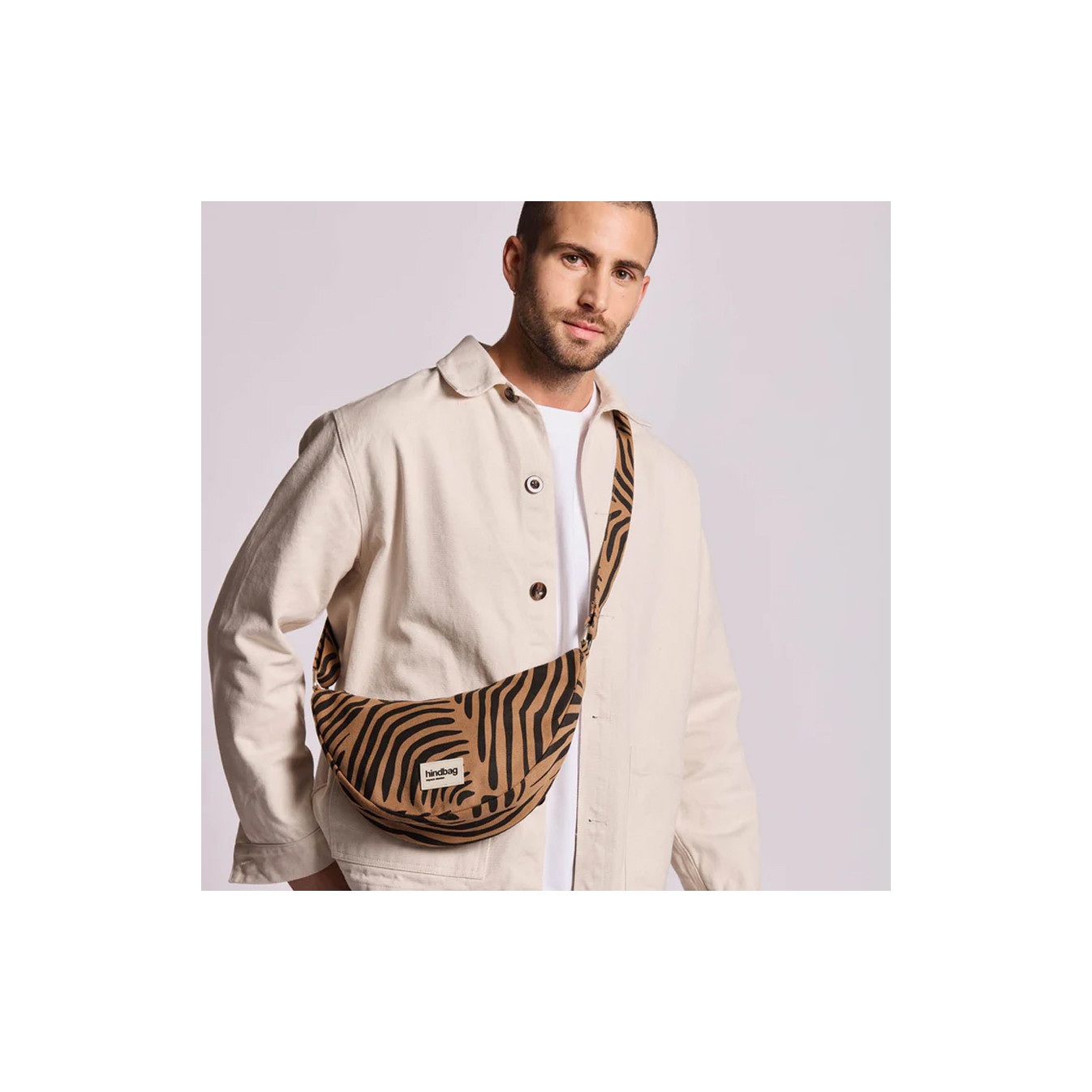 Hindbag Banana Bag Andrea Organic Cotton Zebra Cinnamon