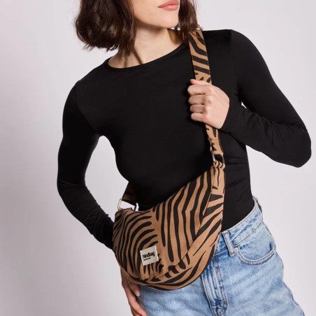Hindbag Banana Bag Andrea Organic Cotton Zebra Cinnamon