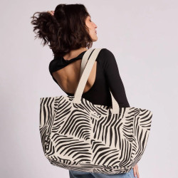 Hindbag Claude Large Cotton Bio Tote Bag Leopard Cream