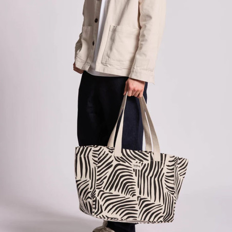 Hindbag Claude Large Cotton Bio Tote Bag Leopard Cream