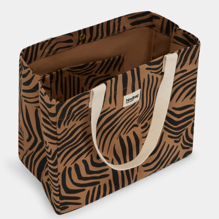 Hindbag Claude Large Cotton Bio Zebra Canele Tote Bag