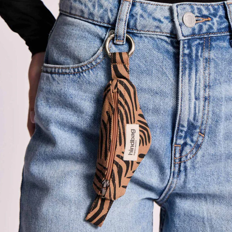 Hindbag Côme Keychain Banana Bag Cinnamon Zebra
