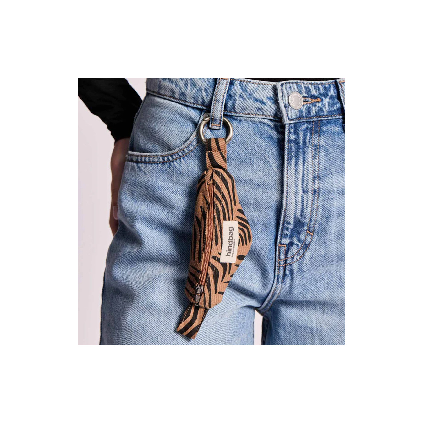 Hindbag Côme Keychain Banana Bag Cinnamon Zebra