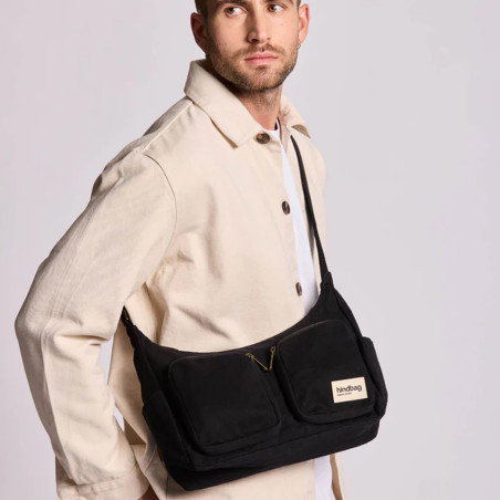 Hindbag Emile Multipocket Organic Cotton Drawstring Bag Black
