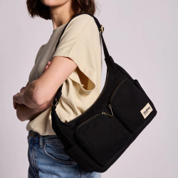 Hindbag Emile Multipocket Organic Cotton Drawstring Bag Black