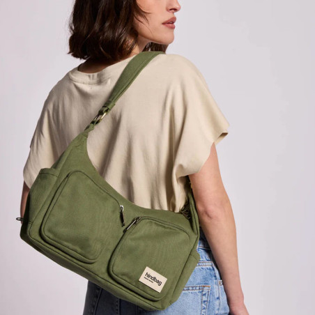 Hindbag Emile Multipocket Organic Cotton Drawstring Bag Olive
