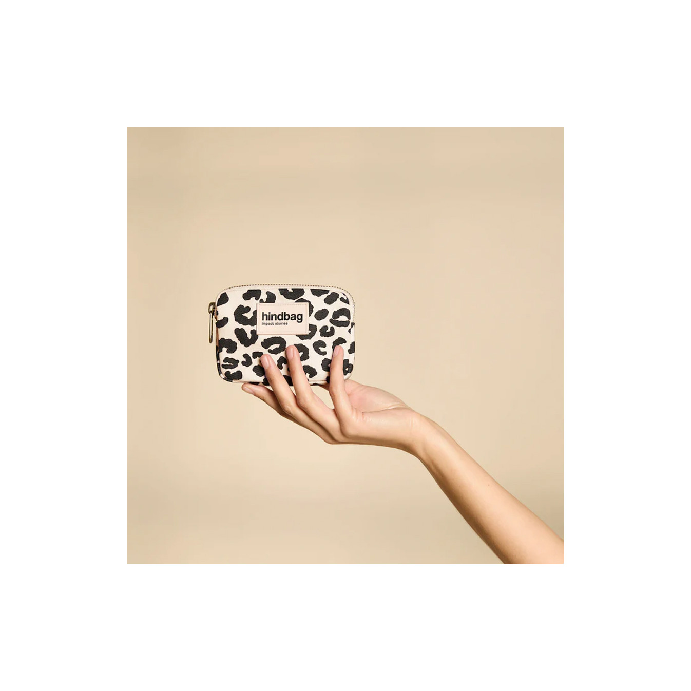 Hindbag Lili Small Coin Purse Leopard Cream
