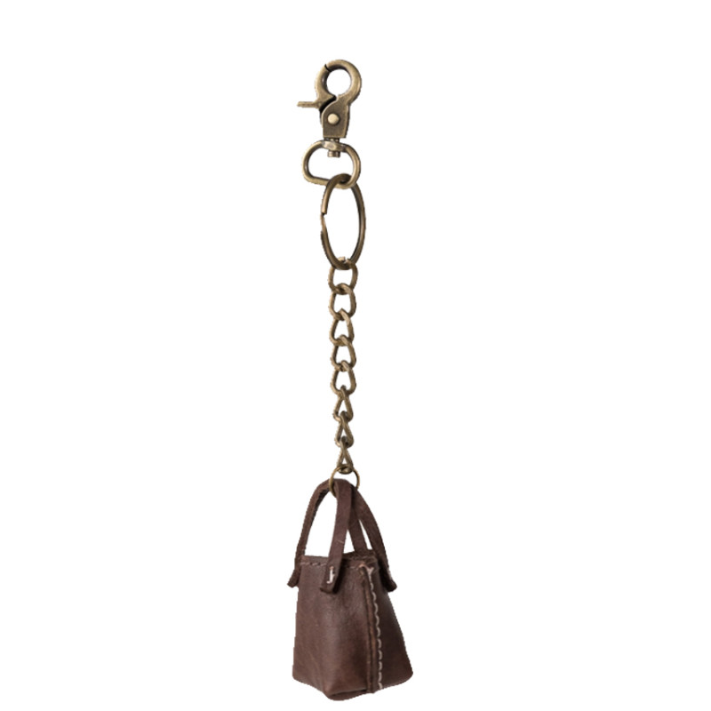 Biba B Minibag Keychain in the Shape of a Washed Calfskin Bag BMB1L...