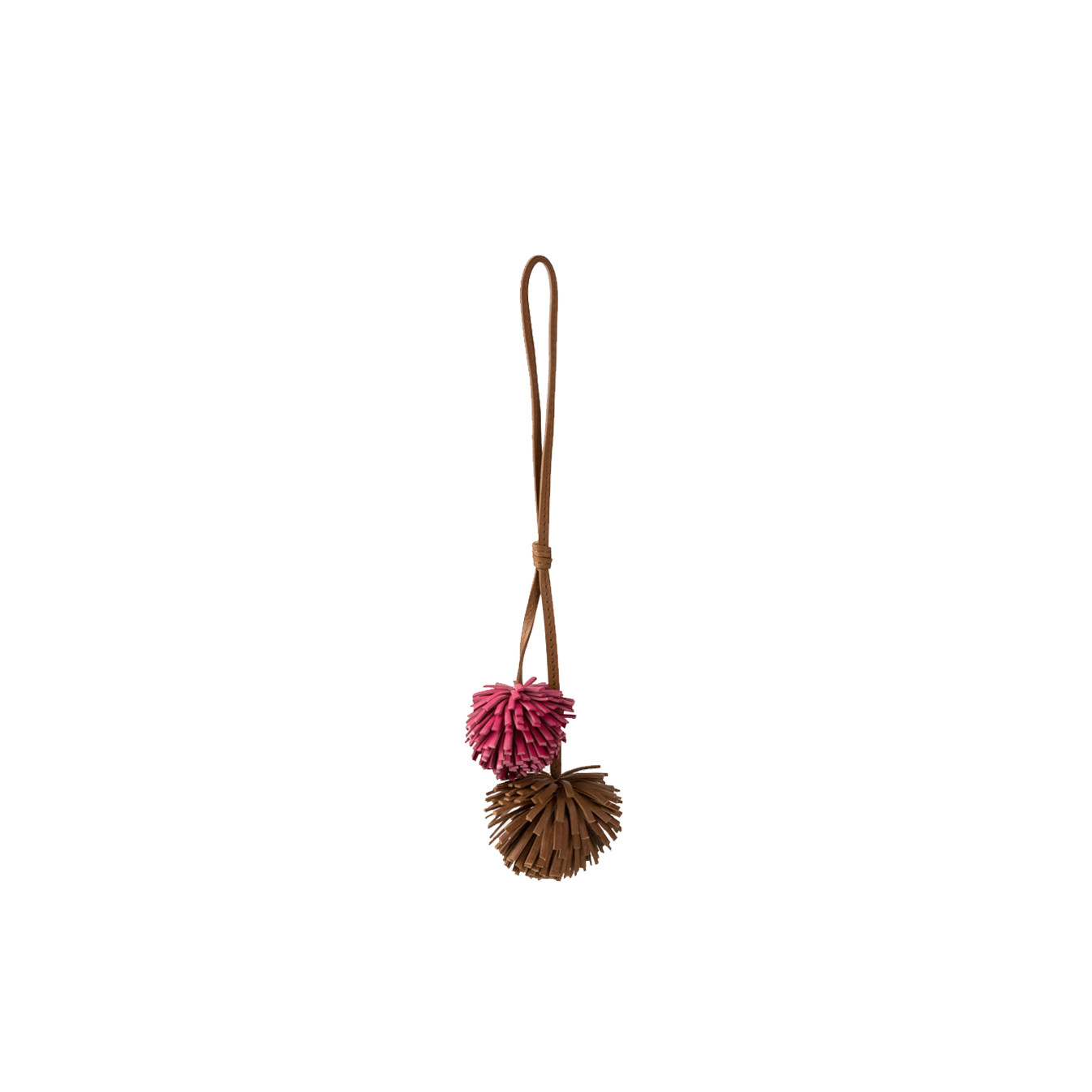 Biba Connecticut Keychain with Leather Pom-Poms COH8L Fuchsia