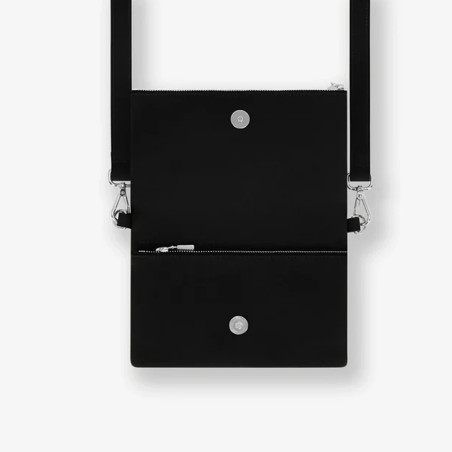 Ateliers Fourès Mycene Mini Pouch with Flap in Black Leather