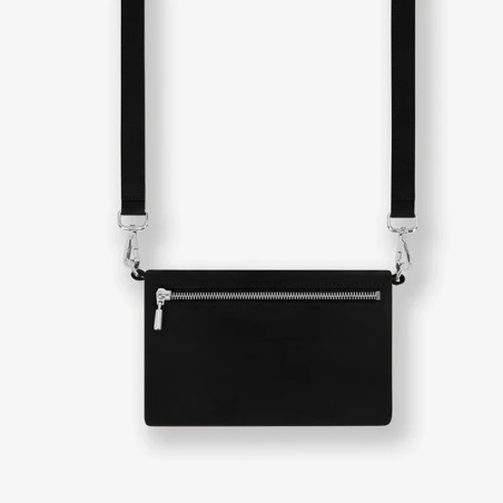 Ateliers Fourès Mycene Mini Pouch with Flap in Black Leather