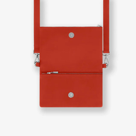 Ateliers Fourès Mycene Mini Pouch with Flap in Confite Orange Leather