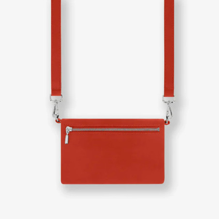 Ateliers Fourès Mycene Mini Pouch with Flap in Confite Orange Leather