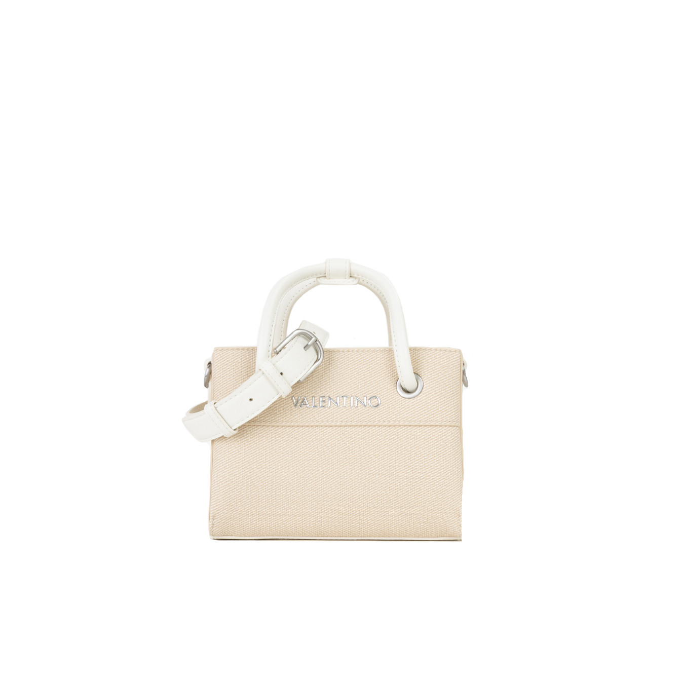 Valentino Alexia Summer Handbag Canvas Effect Nat/Off White