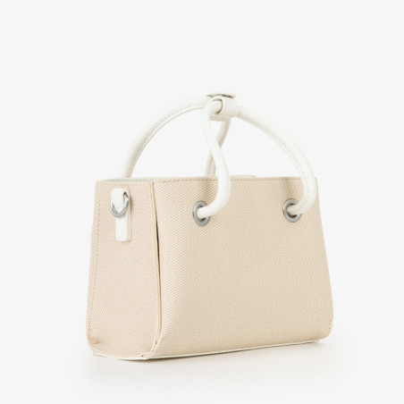 Valentino Alexia Summer Handbag Canvas Effect Nat/Off White