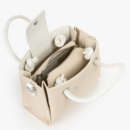 Valentino Alexia Summer Handbag Canvas Effect Nat/Off White
