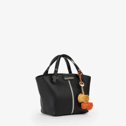 Valentino Hybris Re Shopping Bag with Pompons Nero