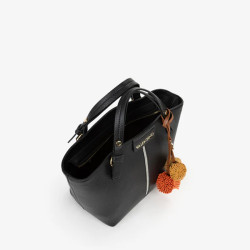 Valentino Hybris Re Shopping Bag with Pompons Nero