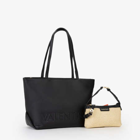 Valentino Maiam Shopping Bag with Detachable Pouch Nero