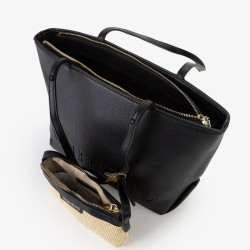 Valentino Maiam Shopping Bag with Detachable Pouch Nero