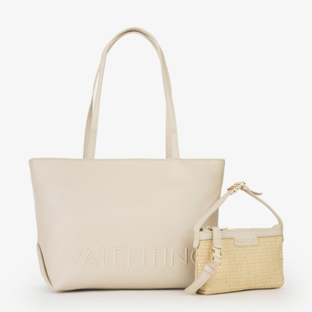 Valentino Maiam Sac Shopping Avec Pochette Amovible Beige pochette