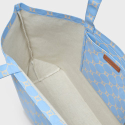 Gérard Darel Lolita Monogrammed Canvas Tote Bag Sky/Vanilla