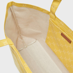 Gérard Darel Lolita Canvas Tote Bag Monogrammed Lemon/Vanilla