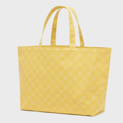 Gérard Darel Lolita Canvas Tote Bag Monogrammed Lemon/Vanilla
