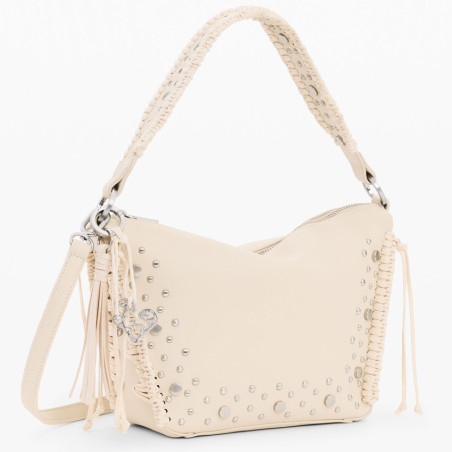 Desigual Gallium Besace Cloutée Crudo Beige côté
