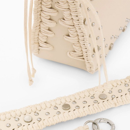 Desigual Gallium Besace Cloutée Crudo Beige détails