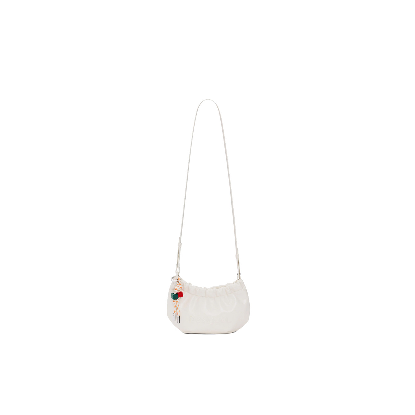 Desigual Half Logo Small Pouch Bag With Charms Crudo Beige