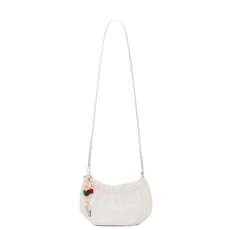 Desigual Half Logo Small Pouch Bag With Charms Crudo Beige