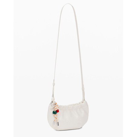 Desigual Half Logo Petit Sac Bourse Avec Charms Crudo Beige côté