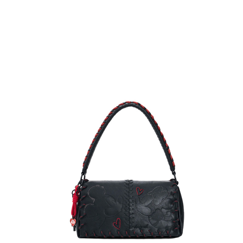 Desigual Mickey Rolling Bag M Textured Drawings Black