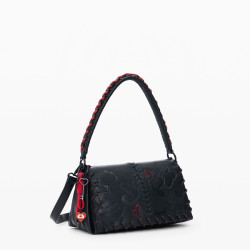 Desigual Mickey Rolling Bag M Textured Drawings Black