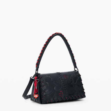 Desigual Mickey Rolling Bag M Textured Drawings Black