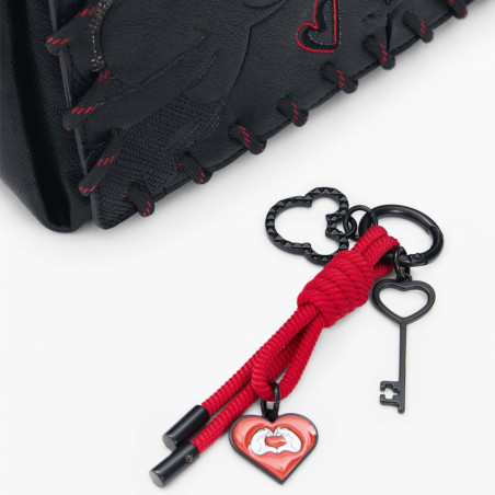 Desigual Mickey Rolling Bag M Textured Drawings Black