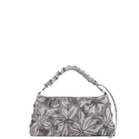 Desigual Obsidian Handbag M with Embroidered Details Grey Médio