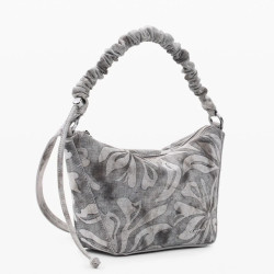 Desigual Obsidian Drawstring Bag M With Embroidered Details Grey Me...
