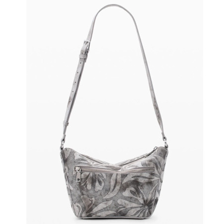 Desigual Obsidian Drawstring Bag M With Embroidered Details Grey Me...