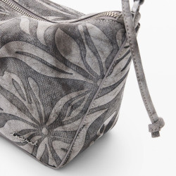 Desigual Obsidian Drawstring Bag M With Embroidered Details Grey Me...