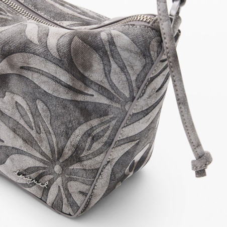 Desigual Obsidian Drawstring Bag M With Embroidered Details Grey Me...