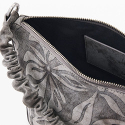 Desigual Obsidian Drawstring Bag M With Embroidered Details Grey Me...