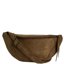 Farfouillette Studded Banana Bag Camel