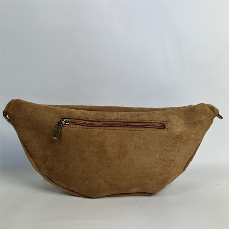 Farfouillette Studded Banana Bag Camel