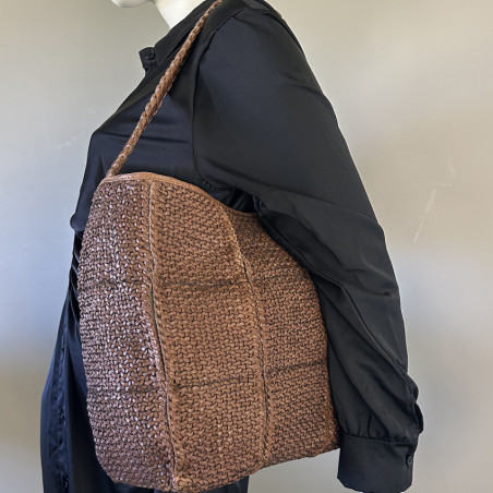 Biba Kenett Woven Leather Shopping Bag