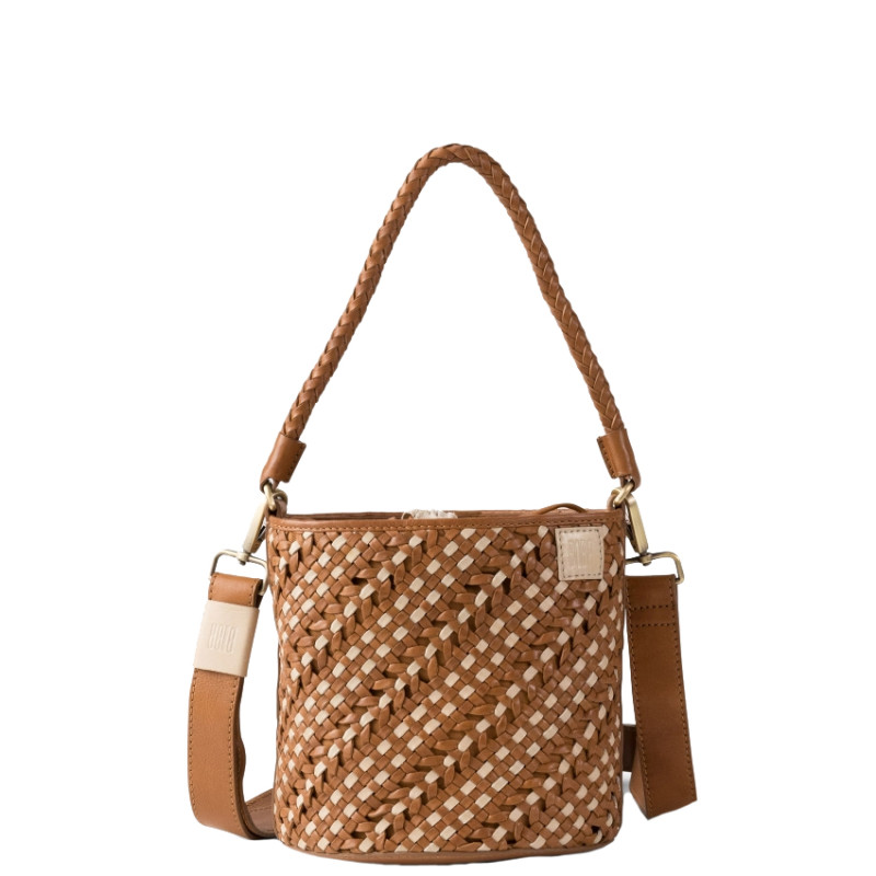 Biba Selma Woven Bucket Bag SEM1L Crudo